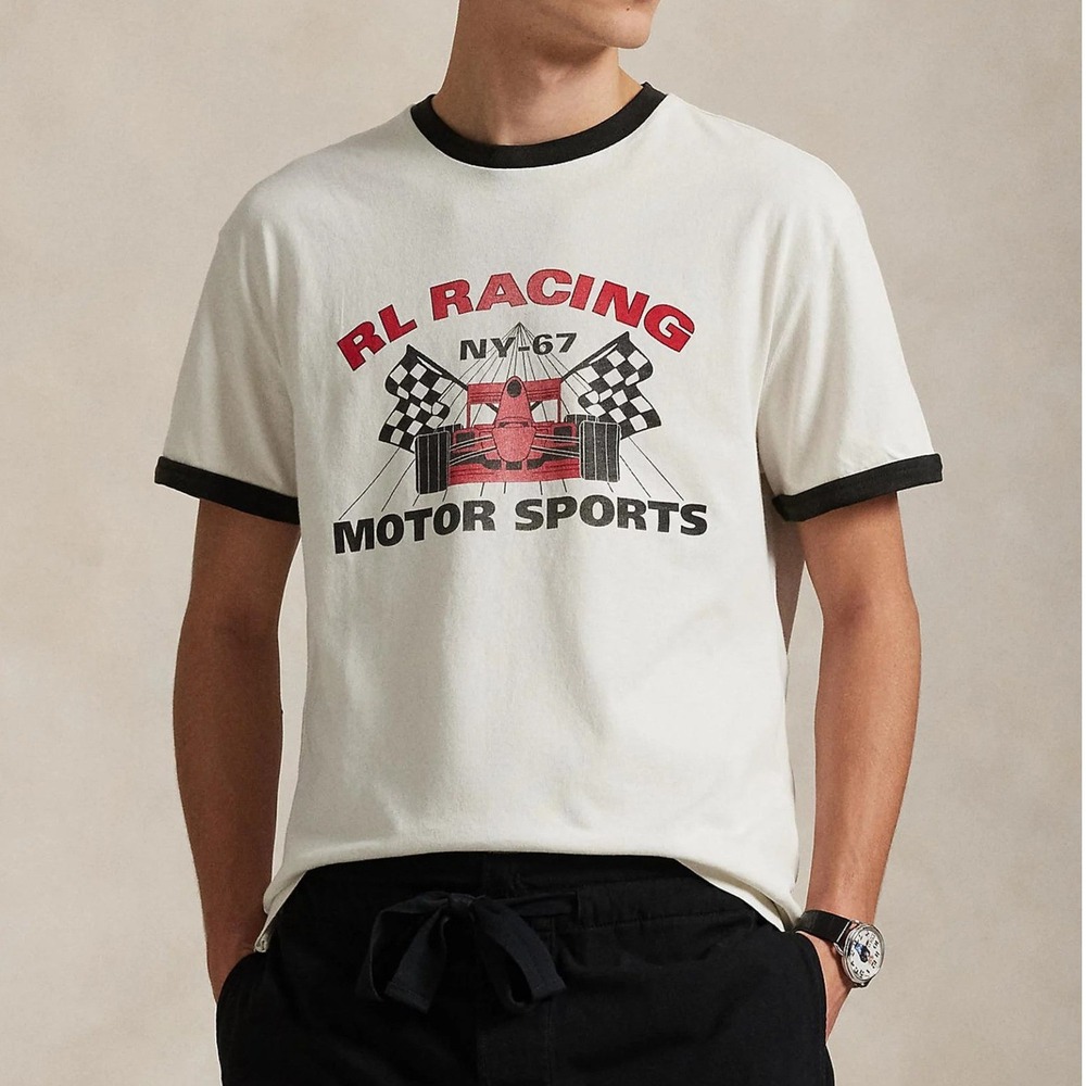 Polo Ralph Lauren Mens XXL RL Racing NY 67 Motor Sports Ringer T-Shirt NWT